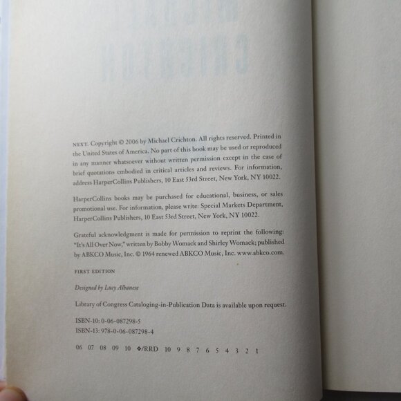 First Edition Michael Crichton NEXT - Picture 5 of 9